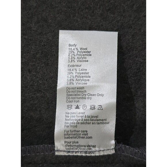 Isabella Oliver Maternity Belted Wrap Coat Size Small Gray Wool Blend Jacket - Picture 10 of 11